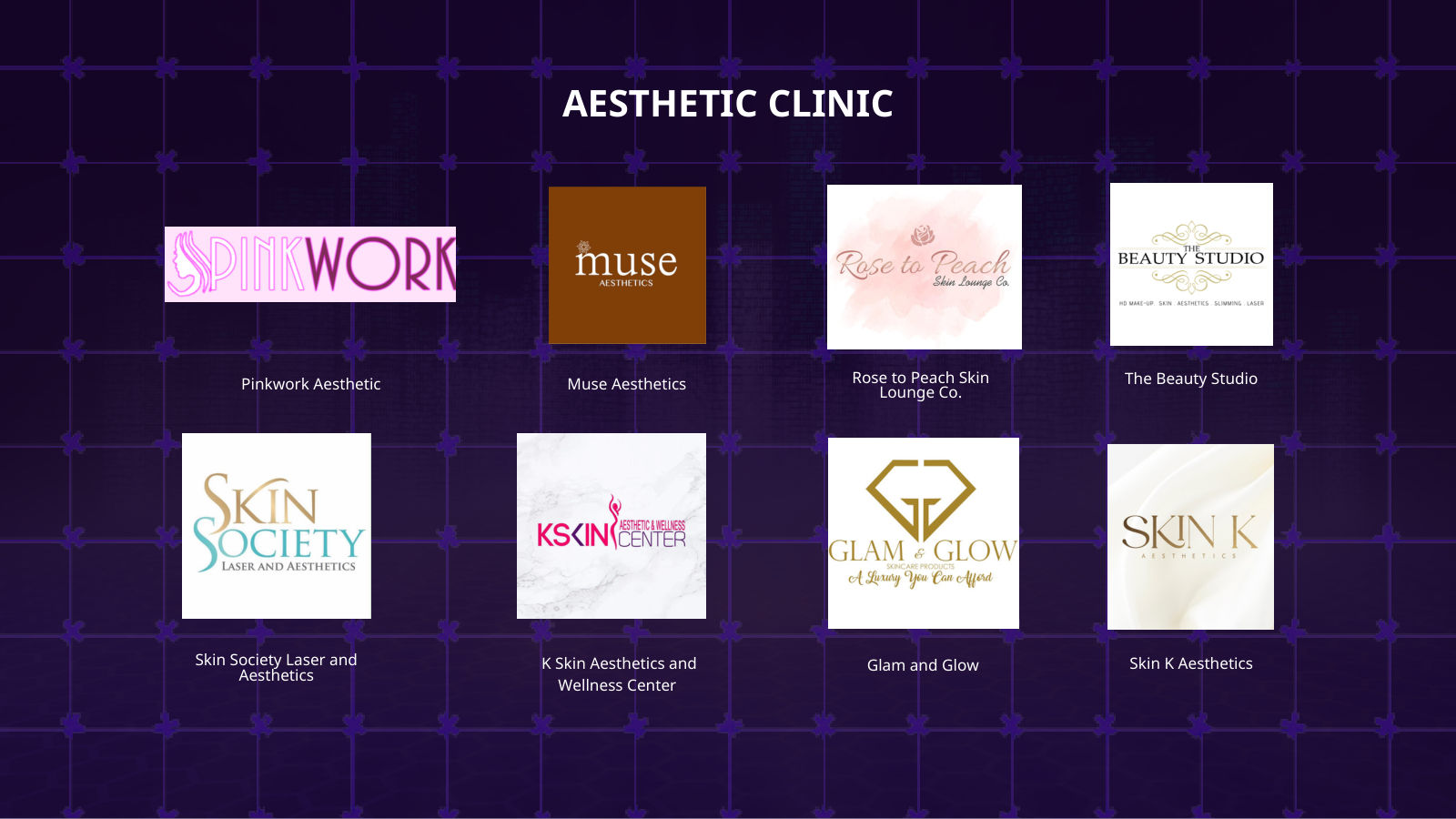 Our clients: aesthetic clinics