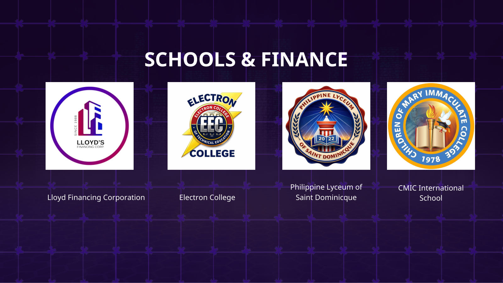 Our clients: schools and finance